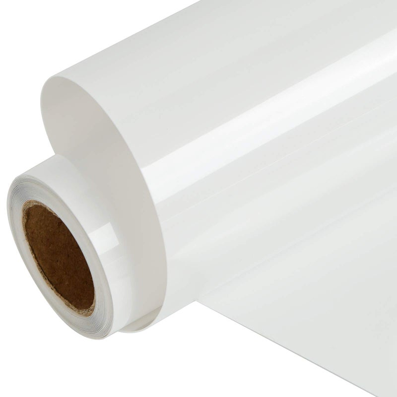 FUNKAKA Glossy White HTV Heat Transfer Vinyl, 12" x 9ft, Iron on for T-Shirts & Cut/u00 webdriver Machines - Image 1